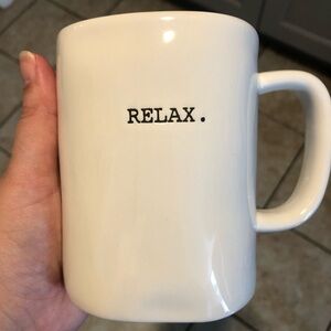 Rae Dunn Relax mug.